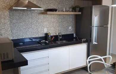 Imagem: O apartamento possui 1 Dormitório, 1 Banheiro, 1 Vaga na garagem