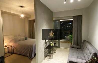 Imagem: O apartamento possui 1 Dormitório, 1 Banheiro, 1 Vaga na garagem