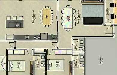 Imagem: A casa em condomínio possui 3 Dormitórios, 4 Banheiros, 4