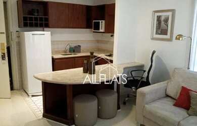 Imagem: O studio possui 1 Dormitório, 1 Banheiro, 1 Vaga na garagem