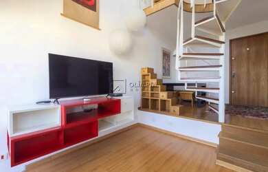 Imagem: O apartamento na cobertura possui 1 Dormitório, 1 Banheiro