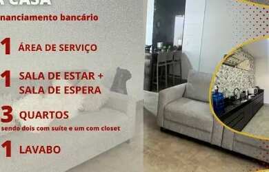 Imagem: A casa possui 3 Dormitórios, 3 Banheiros, 3 Vagas na garagem