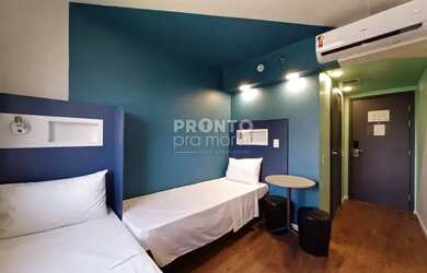 Imagem: O apartamento possui 1 Dormitório, 1 Banheiro, 1 Vaga na garagem