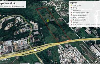 Imagem: O terreno possui 185000m² de Área e está localizado em Campo