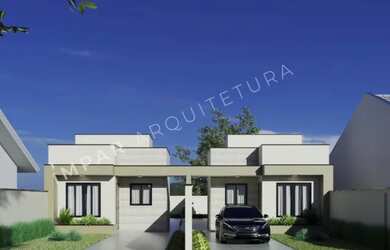 Imagem: A casa possui 3 Dormitórios, 2 Banheiros, 2 Vagas na garagem