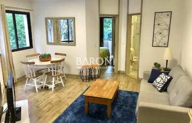 Imagem: O apartamento possui 1 Dormitório, 1 Banheiro, 1 Vaga na garagem