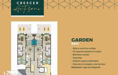 Imagem: O apartamento possui 2 Dormitórios, 1 Banheiro, 1 Vaga na garagem