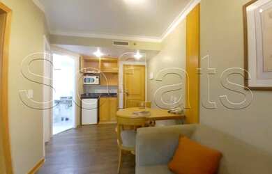 Imagem: O studio para alugar possui 1 Dormitório, 1 Banheiro, 1 Vaga