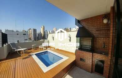 Imagem: O apartamento na cobertura possui 4 Dormitórios, 5 Banheiros