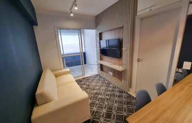 Imagem: O apartamento possui 1 Dormitório, 1 Banheiro, 1 Vaga na garagem