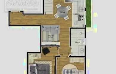 Imagem: O apartamento possui 2 Dormitórios, 1 Banheiro, 2 Vagas na