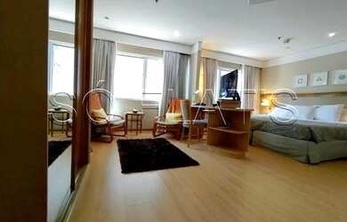 Imagem: O studio possui 1 Dormitório, 1 Banheiro, 1 Vaga na garagem