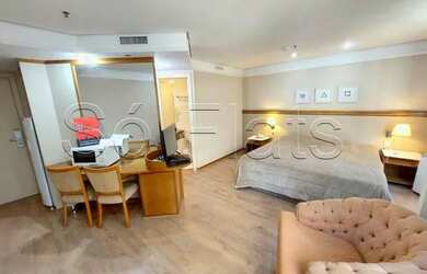 Imagem: O studio possui 1 Dormitório, 1 Banheiro, 1 Vaga na garagem