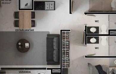 Imagem 16: Apartamento à venda, 69 m² por R$ 316.588,00 - Jardim Tavares - Campina...