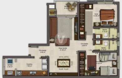 Imagem 9: Apartamento no Residencial Roma, centro 2 dormitórios 1 suíte