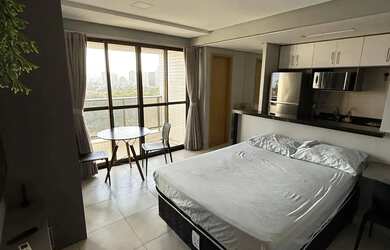 Imagem: O apartamento possui 1 Dormitório, 1 Banheiro, 1 Vaga na garagem