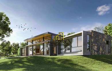 Imagem: A casa possui 4 Dormitórios, 5 Banheiros, 4 Vagas na garagem