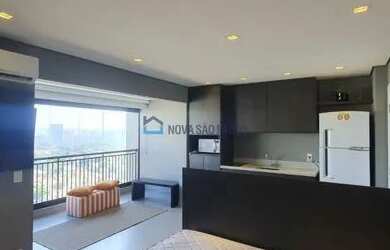 Imagem: O apartamento possui 1 Dormitório, 1 Banheiro, 1 Vaga na garagem