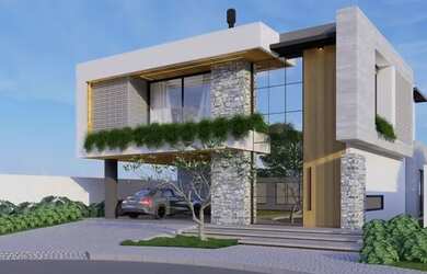 Imagem: A casa possui 4 Dormitórios, 5 Banheiros, 2 Vagas na garagem