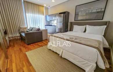 Imagem: O studio possui 1 Dormitório, 1 Banheiro, 1 Vaga na garagem