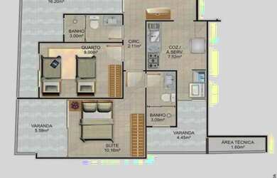 Imagem 12: Apartamento de 2 quartos com suíte na Praia do Morro, Guarapari-ES 69,21m²...