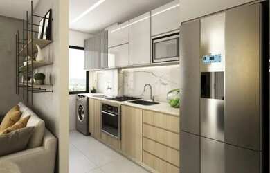 Imagem: O apartamento possui 2 Dormitórios, 1 Banheiro, 1 Vaga na garagem