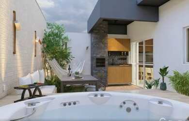 Imagem: A casa em condomínio possui 2 Dormitórios, 1 Banheiro, 2 Vagas