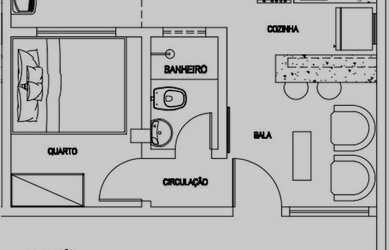 Imagem: A kitnet possui 1 Dormitório, 1 Banheiro, 38m² de Área e