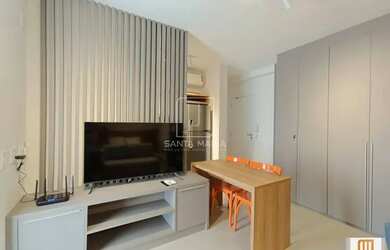 Imagem: O apartamento possui 1 Dormitório, 1 Banheiro, 1 Vaga na garagem