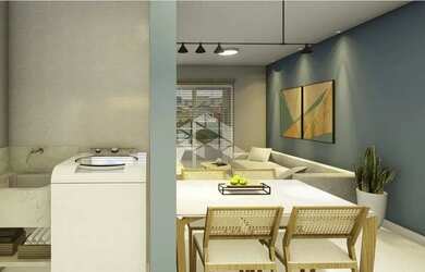 Imagem 3: Apartamento de 02 dormitório com sacada e churrasqueira na planta à...