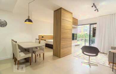 Imagem: O apartamento possui 1 Dormitório, 1 Banheiro, 1 Vaga na garagem