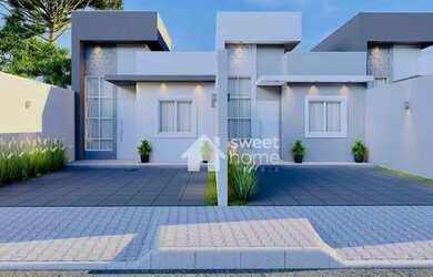 Imagem: A casa possui 3 Dormitórios, 1 Banheiro, 2 Vagas na garagem