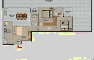 Imagem 10: Apartamento de 2 quartos com suíte na Praia do Morro, Guarapari-ES 69,21m²...