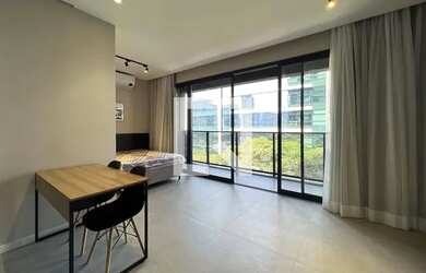Imagem: O studio possui 1 Dormitório, 1 Banheiro, 34m² de Área e
