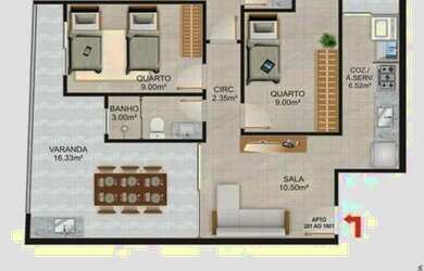 Imagem 11: Apartamento de 2 quartos com suíte na Praia do Morro, Guarapari-ES 69,21m²...