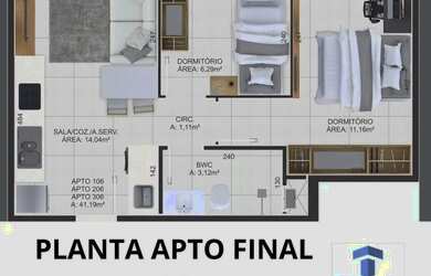 Imagem 5: APTO NOVO A VENDA - ÚLTIMA UNIDADE DISPONÍVEL - RESIDENCIAL CARBIATTI