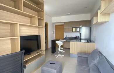 Imagem: O apartamento possui 1 Dormitório, 1 Banheiro, 1 Vaga na garagem