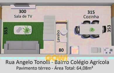 Imagem: A casa possui 2 Dormitórios, 1 Banheiro, 1 Vaga na garagem