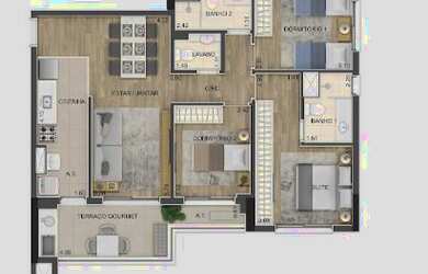Imagem 7: Apartamento para venda tem 86 metros quadrados com 3 quartos em Centro...
