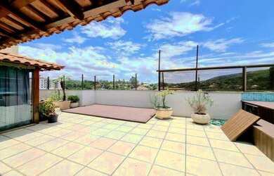 Imagem: O apartamento na cobertura possui 4 Dormitórios, 5 Banheiros