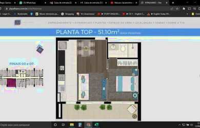 Imagem: O apartamento possui 1 Dormitório, 1 Banheiro, 1 Vaga na garagem