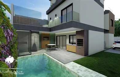 Imagem: A casa em condomínio possui 5 Dormitórios, 5 Banheiros, 5