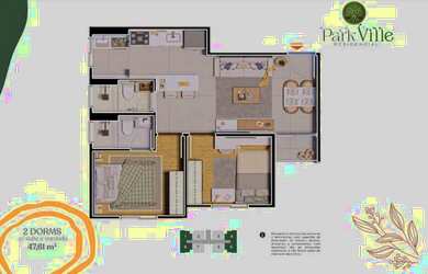 Imagem: Apartamento no Central Parque, 2 dormitórios com suite