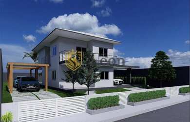 Imagem: A casa possui 5 Dormitórios, 4 Banheiros, 5 Vagas na garagem