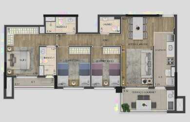 Imagem 8: Apartamento para venda tem 86 metros quadrados com 3 quartos em Centro...