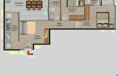 Imagem 15: Apartamento de 2 quartos com suíte na Praia do Morro, Guarapari-ES 69,21m²...