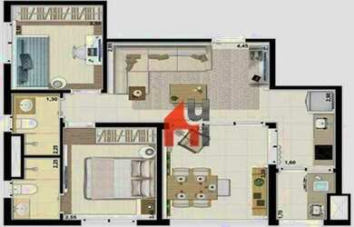 Imagem 2: Apartamento, 64 m² - venda por R$ 636.000,00 ou aluguel por R$ 4.300,00/mês...