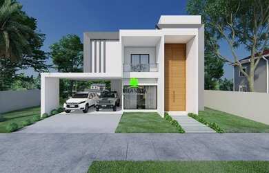 Imagem: A casa possui 4 Dormitórios, 2 Banheiros, 2 Vagas na garagem