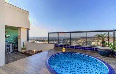 Imagem: O apartamento na cobertura possui 4 Dormitórios, 3 Banheiros