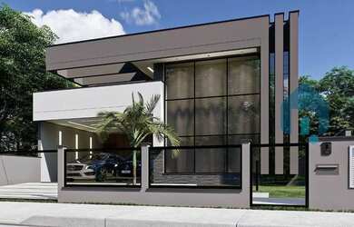 Imagem: A casa possui 3 Dormitórios, 1 Banheiro, 2 Vagas na garagem